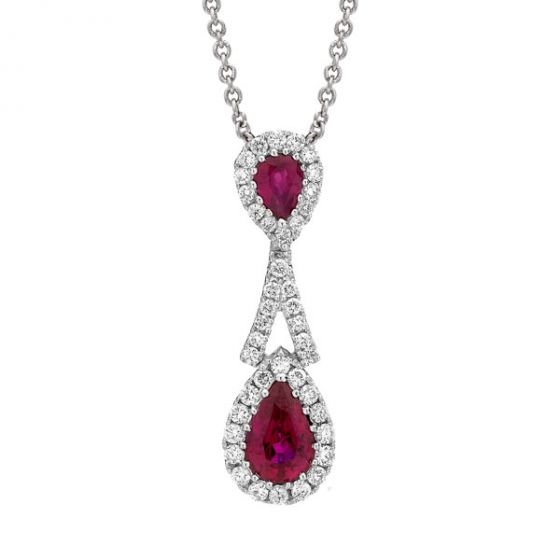 Ruby and Diamond Pendant - 00019721 | Heming Diamond Jewellers | London