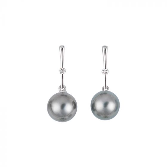 Tahitian Pearl Drop Earrings - 00022629 | Heming Diamond Jewellers | London