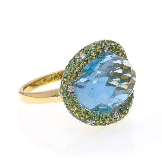 Tsavorite & Topaz Ring - 00020430 | Heming Diamond Jewellers | London