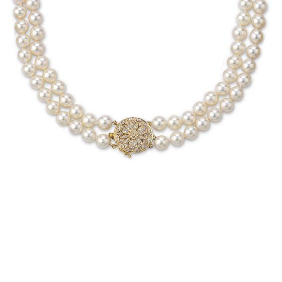 Two Row Pearl Necklace - 02024417 | Heming Diamond Jewellers | London