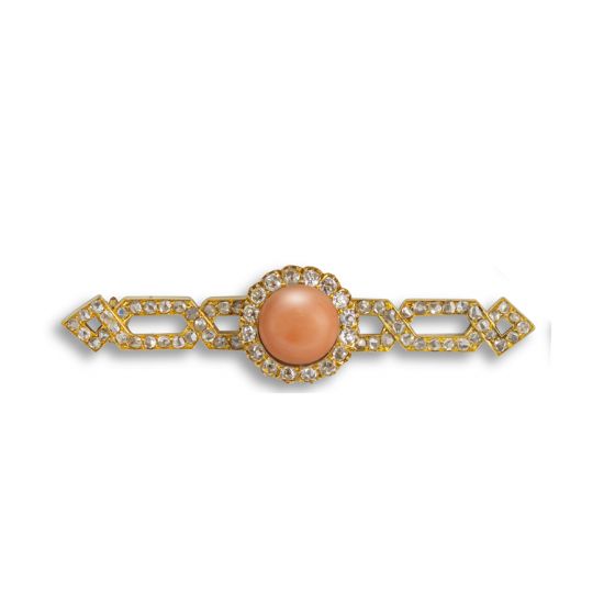 Vintage Coral and Diamond Brooch - 02023859 | Heming Diamond Jewellers | London
