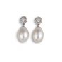 Pearl And Diamond Drop Earrings