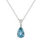 Aqua and Diamond Drop Pendant - 02020270 | Heming Diamond Jewellers | London