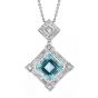 Aquamarine and Diamond Pendant - 00019755 | Heming Diamond Jewellers | London