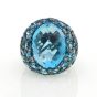 Blue Topaz & Diamond Cluster Ring - 00020423 | Heming Diamond Jewellers | London