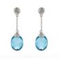BlueTopaz and Diamond Earrings - 02023831 | Heming Diamond Jewellers | London