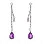 Diamond and Amethyst Drop Earrings - 00020700 | Heming Diamond Jewellers | London