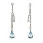 Diamond and Aquamarine Drop Earrings - 00020699 | Heming Diamond Jewellers | London