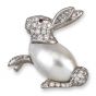 Diamond And Pearl Rabbit Brooch - 02022582 | Heming Diamond Jewellers | London