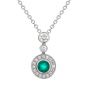 Emerald and Diamond Cluster Pendant - 00021054 | Heming Diamond Jewellers | London