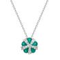 Emerald and Diamond Cluster Pendant - 00021057 | Heming Diamond Jewellers | London