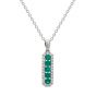 Emerald and Diamond Drop Pendant - 00021049 | Heming Diamond Jewellers | London
