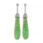 Jade and Diamond Drop Earrings - 00022302 | Heming Diamond Jewellers | London