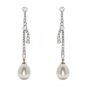 Pearl and Diamond Drop Earrings - 00020701 | Heming Diamond Jewellers | London