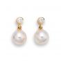 Pearl and Diamond Earrings - 00021889 | Heming Diamond Jewellers | London