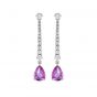 Pink Sapphire and Diamond Drop Earrings - 00022075 | Heming Diamond Jewellers | London