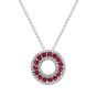 Ruby and Diamond Circle Pendant - 00021061 | Heming Diamond Jewellers | London