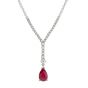 Ruby and Diamond Drop Pendant - 02020266 | Heming Diamond Jewellers | London