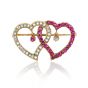 Ruby and Diamond Heart Brooch - 02019699 | Heming Diamond Jewellers | London
