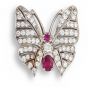 Ruby & Diamond Butterfly Brooch - 02023547 | Heming Diamond Jewellers | London