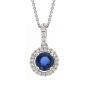 Sapphire and Diamond Circle Pendant - 00019709 | Heming Diamond Jewellers | London