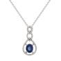 Sapphire and Diamond Drop Pendant - 00021053 | Heming Diamond Jewellers | London