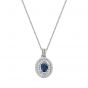 Sapphire & Diamond cluster pendant - 00023018 | Heming Diamond Jewellers | London