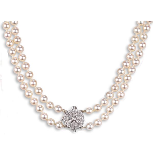 Double Strand Baroque Pearl Necklace with Dazzling Clasp