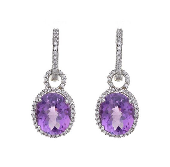 Amethyst Drop Earrings - 00019570 | Heming Diamond Jewellers | London