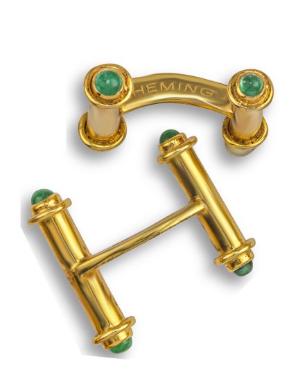 Catamaran emerald cufflinks. - 02023274 | Heming Diamond Jewellers | London