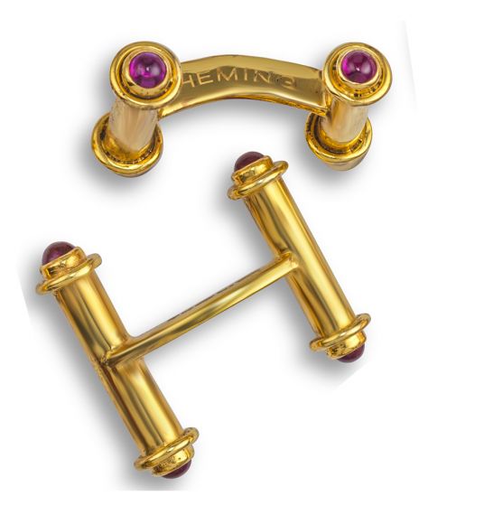 Catamaran ruby cufflinks. - 02023276 | Heming Diamond Jewellers | London