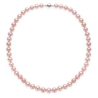8 - 8.5mm Pink Pearl Necklace - 02020392 | Heming Diamond Jewellers | London