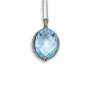Blue Topaz Pendant - 00021620 | Heming Diamond Jewellers | London