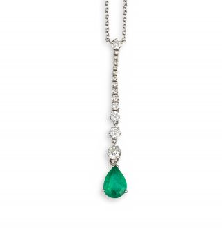 Emerald and Diamond Necklace - 00024381 | Heming Diamond Jewellers | London