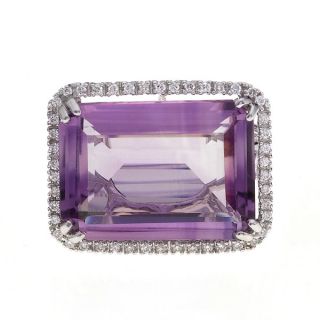 Amethyst & Diamond Cluster Ring - 00019550 | Heming Diamond Jewellers | London