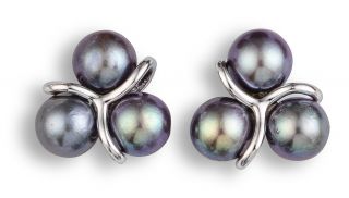 Black Pearl Earrings - 00024776 | Heming Diamond Jewellers | London