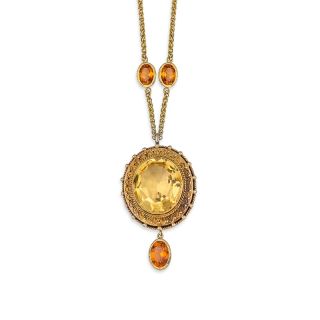 Citrine and Garnet Necklace - 00022280 | Heming Diamond Jewellers | London