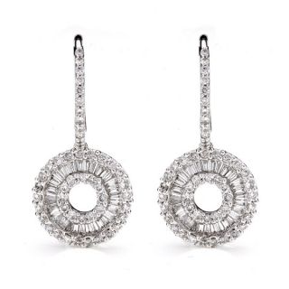 Diamond Cluster Drop Earrings - 00019271 | Heming Diamond Jewellers | London