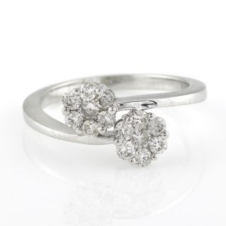 Diamond Crossover Cluster Ring - 00020358 | Heming Diamond Jewellers | London