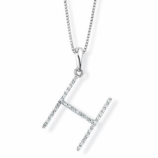 Diamond Initial 'H' Pendant - 00018889 | Heming Diamond Jewellers | London