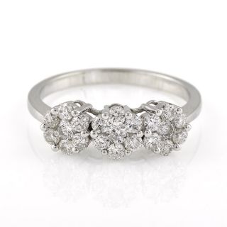 Diamond Triple Cluster Ring - 00020359 | Heming Diamond Jewellers | London