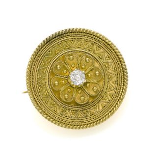Etruscan Revival Brooch - 00021328 | Heming Diamond Jewellers | London