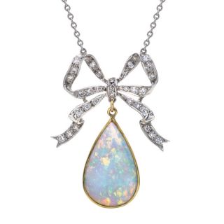 Opal and Diamond Pendant. - 00006019 | Heming Diamond Jewellers | London