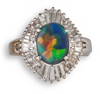 Opal & Diamond Ring - 02023505 | Heming Diamond Jewellers | London