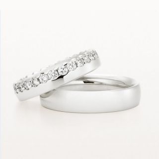 Pair of 18ct White Gold 4.5mm Wedding Rings by Christian Bauer - 00019125 | Heming Diamond Jewellers | London