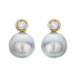 Pearl and Diamond Drop Earrings - 00002103 | Heming Diamond Jewellers | London