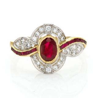 Ruby and Diamond Cluster Ring - 00000147 | Heming Diamond Jewellers | London