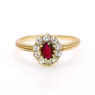 Ruby and Diamond Cluster Ring - 02019705 | Heming Diamond Jewellers | London