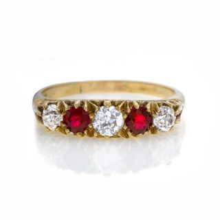 Ruby and Diamond Hoop Ring - 01012848 | Heming Diamond Jewellers | London