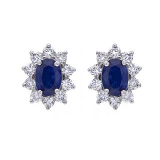 Sapphire and Diamond Earrings - 01017596 | Heming Diamond Jewellers | London
